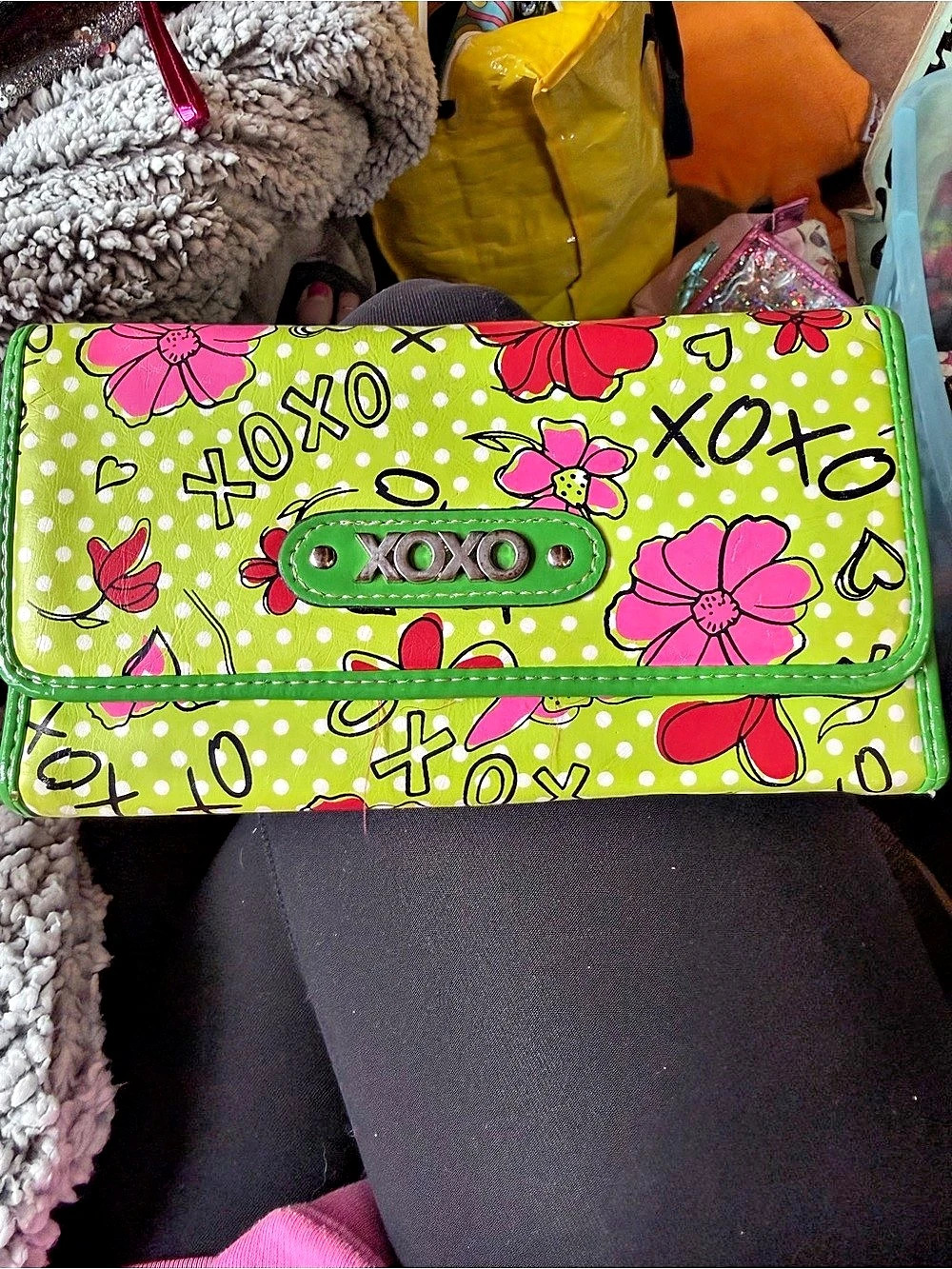 XOXO Floral Green & Pink Wallet